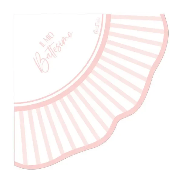 Givi Tovaglioli Smerlo Liberty Il Mio Battesimo 33 x 33 Cm Cf 16 Pz Rosa