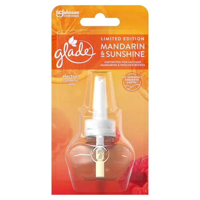 Glade (Brise) Electric Scented Oil, ricarica per ambienti elettrici con olio profumato, mandarino e Sunshine, confezione da 6 (6 x 20 ml)