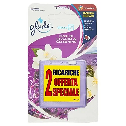 Glade Discreet Doppia Ricarica – Fragranza Fiori di Lavanda e Gelsomino