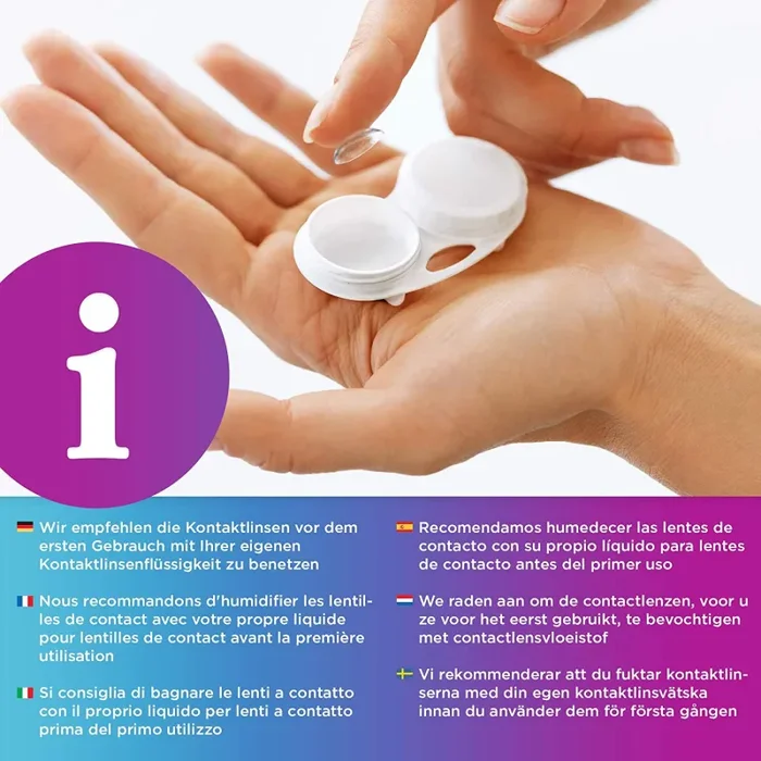 GLAMLENS Lenti a contatto colorate grigio Jasmi Grey – mensili – con porta lenti a contatto -grigie naturali in silicone idrogel – 2 pezzi – DIA 14.0 – senza correzione 0.00 diottrie lente a contatto - immagine 3