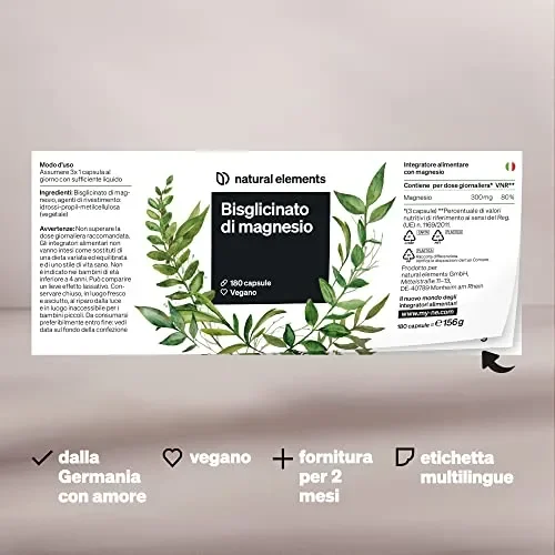Glicinato di magnesio – 300mg di magnesio – scorta per 2 mesi con 180 capsule – magnesio – altamente digeribile, vegano, ad alto dosaggio - immagine 3