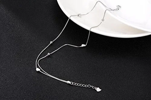 Glittel® Cavigliere doppia catena a piedi nudi donna di argento F1003 - immagine 3