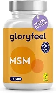 gloryfeel Integratore MSM Metilsulfonilmetano Zolfo Organico MSM 1600mg 6mesi