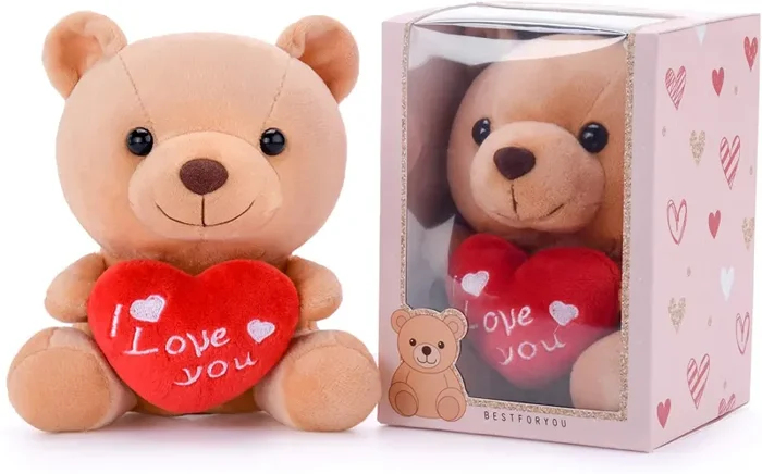 Gloveleya Orsacchiotto Peluche Orso Tenendo Il Cuore Ti Amo Peluches L’amante Regali 7″ Vendita online