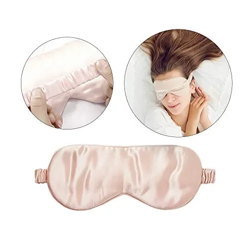 Gobesty – Mascherina per occhi in seta naturale, dormire, con fascia… - immagine 2