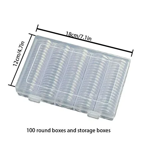 Gobesty Moneta Capsule, 100 pezzi Capsule per monete Contenitore monete… - immagine 2