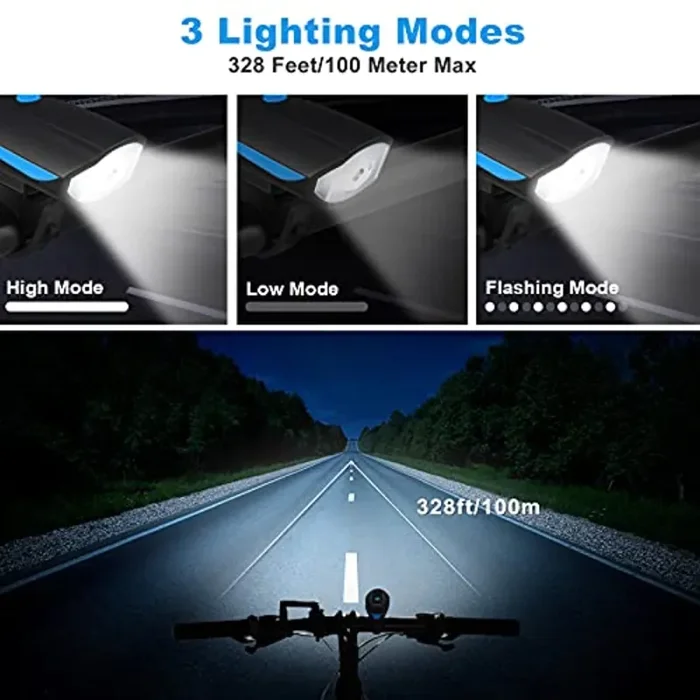 Gobikey Luci Biciclette LED, Anteriore e Posteriore USB Ricaricabile e Impermeabile IP65, 1200 mAh luci MTB per Uomini Donne, Bambini, Combinazione di Luci per Mountain Bike Impermeabili - immagine 2