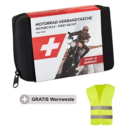 GoLab Set di primo soccorso per moto, piccolo e compatto, con giubbotto di…