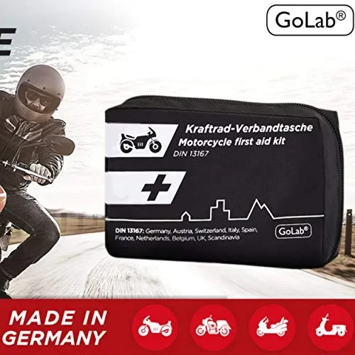 GoLab Set di primo soccorso per moto, piccolo e compatto, con giubbotto di… - immagine 2