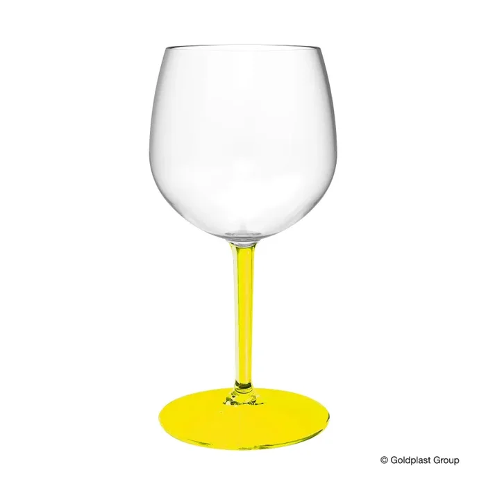 Gold Plast Bicchiere Balloon Tonic + Gambo Giallo Trasparente 582 Cc