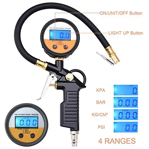 GOLDGE Manometro Digitale 255 PSI, Alta Precisione Pressione Gomme… - immagine 3