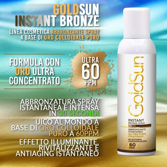 GOLDSUN INSTANT BRONZE – L’ABBRONZATURA ISTANTANEA ALL’ORO ATTIVO SPRAY 150ml Moda - immagine 2