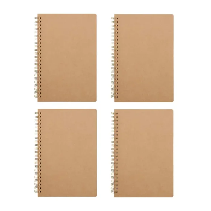 GoMaihe 4 Pcs Quaderni Spirale A5, Quaderno ad Anelli Pagine Bianche, 4 pezzi