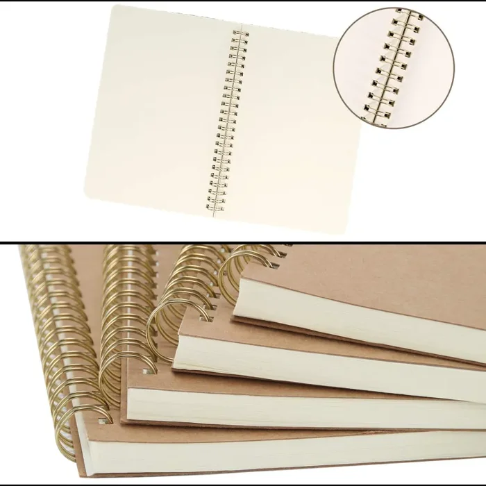 GoMaihe 4 Pcs Quaderni Spirale A5, Quaderno ad Anelli Pagine Bianche, 4 pezzi - immagine 3