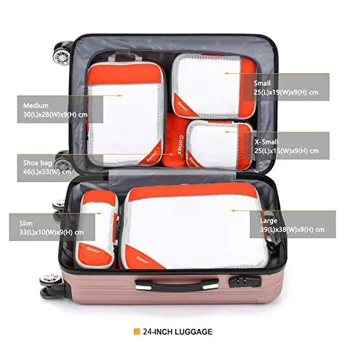 Gonex Cubi di compressione imballaggio Mesh viaggio Arancione X 6 Pezzi Online ora - immagine 3