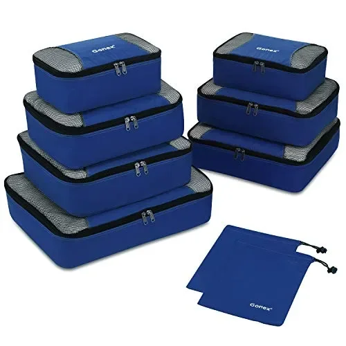 Gonex Set di 9 pezzi Cubi Organizzatori Valigie Blu Scuro X9 Packs