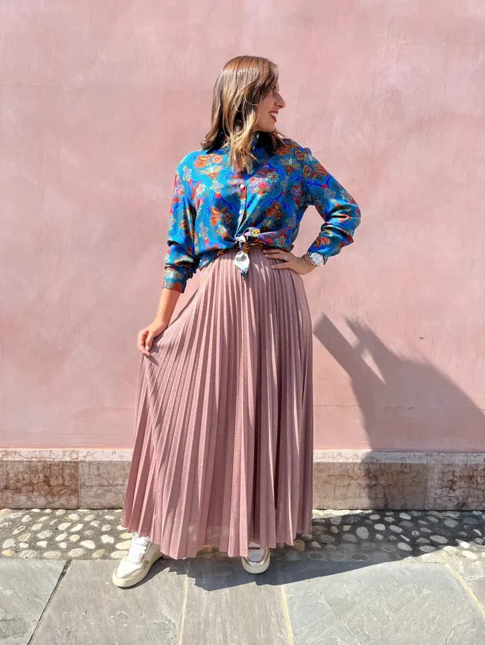 GONNA PLISSE IN JERSEY LUREX - immagine 2