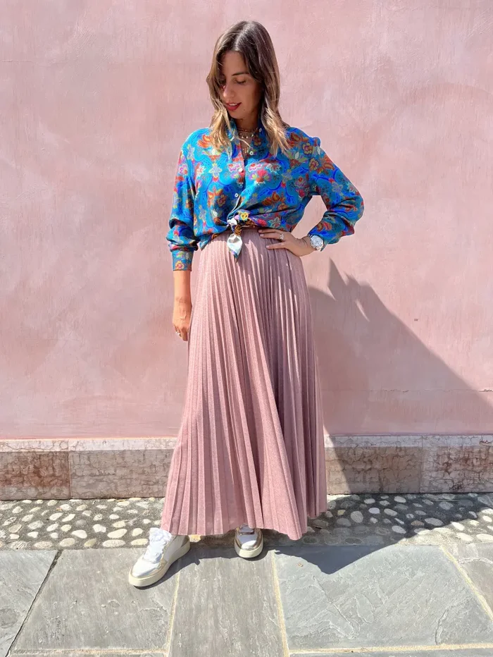 GONNA PLISSE IN JERSEY LUREX - immagine 3