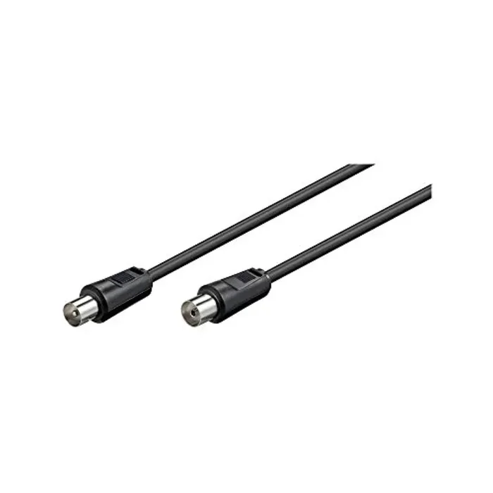 Goobay 11720 Cavetto Coassiale Antenna Coax 9.5 mm (<70 dB), Schermatura Doppia, Nero, 1.5 m Lunghezza del Cavo
