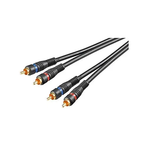 Goobay 50119 Cavo di Collegamento Stereo 2 RCA, A Doppia Schermatura, Nero,…