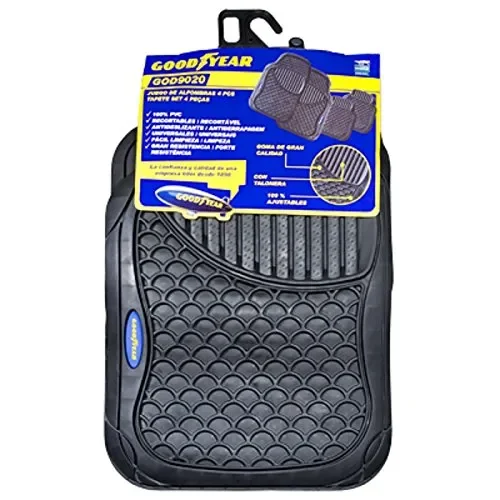 Goodyear GOD9020 1 Set di tappeti in Gomma 4 Pezzi ritagliabili Nero, Set… - immagine 2