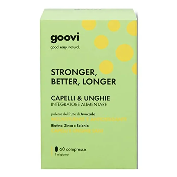 Goovi Integratore Alimentare Stronger Better Longer Capelli e Unghie, 60 Compresse