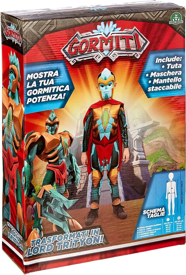GORMITI Role Play Trytion Costume con Tuta, Maschera e Mantello, Multicolore, 115-130 cm, GRM30410 - immagine 3