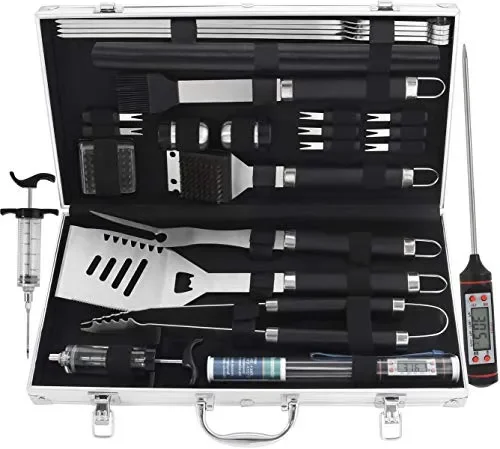 grilljoy Ensemble Barbecue, 24 pcs Accessori in Acciaio Inox acciaio/inox