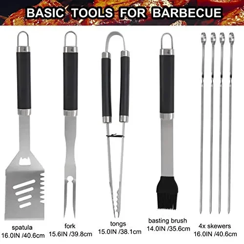grilljoy Ensemble Barbecue, 24 pcs Accessori in Acciaio Inox acciaio/inox - immagine 2