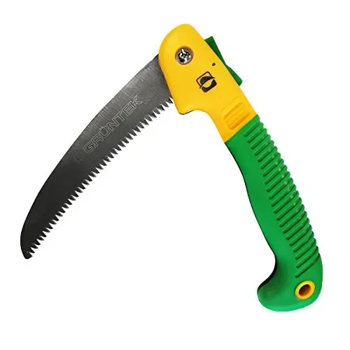 GRÜNTEK Sega da Potatura Pieghevole 180 mm. a Mano Giallo, Verde - immagine 2