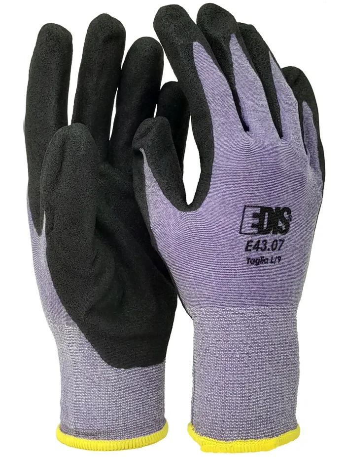 Guanto in nylon e spandex spalmato in nitrile EDIS – E43.07 NERO