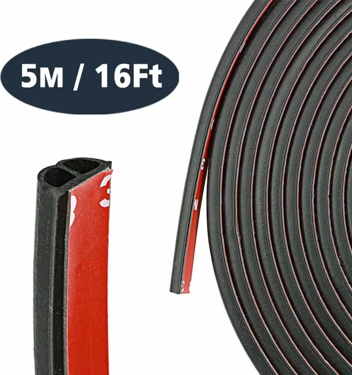 Guarnizione per portiera auto, Striscia sigillante auto adesiva, Universale, 5 m