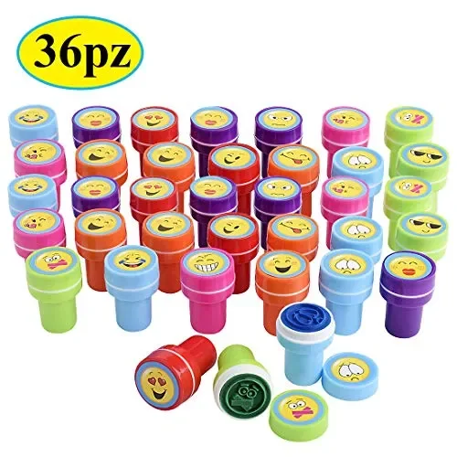 Gudotra 36pz Timbri Emoji Gadget Bambini Auto Inchiostrazione Emoji-36pz Vendita online