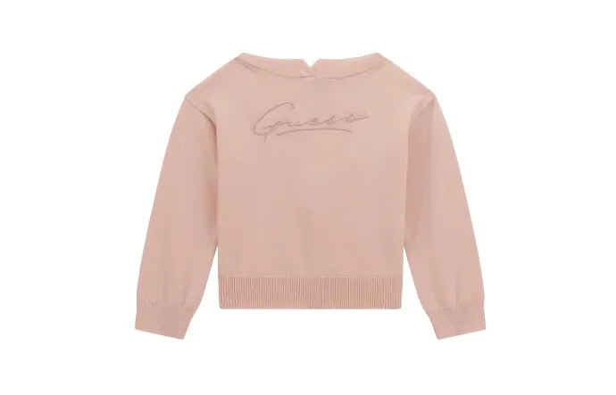 Guess felpa rosa con cappuccio e logo corsivo frontale K4BG04 Z2V42