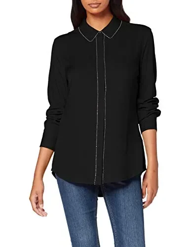 Guess LS Glenda Shirt Camicia Donna M, Nero (Noir De Jais Jblk)