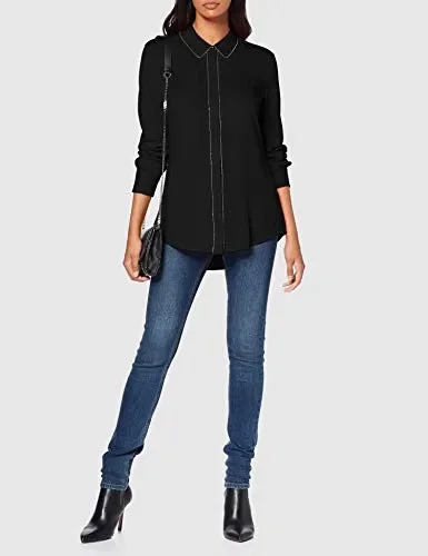 Guess LS Glenda Shirt Camicia Donna M, Nero (Noir De Jais Jblk) - immagine 2