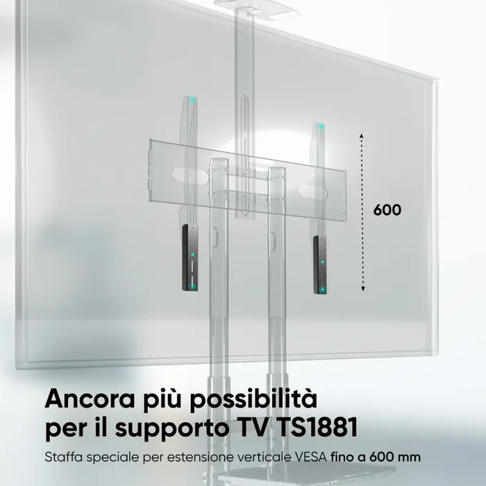 Guide VESA per porta TV TS1881 Fori VESA fino a 800х600 mm Nero ABR100-B - immagine 3