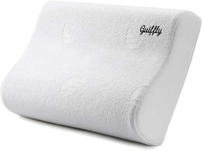 Guiffly Cuscino in Memory Foam Contorno, Cuscino Cervicale Ortopedico per Supporto Collo, Cuscino Letto Ergonomico per Traversine Laterali e Posteriori(50 x 30cm)