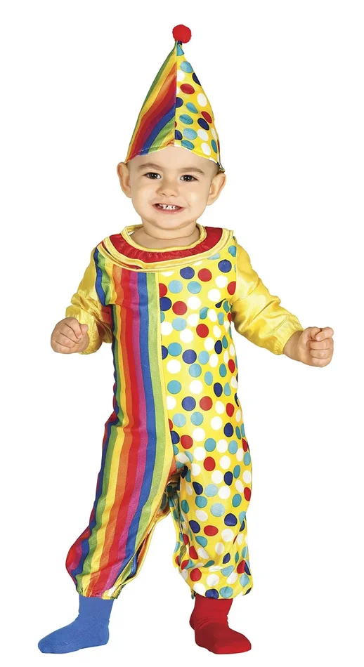 Guirca-85972 Costume da Pagliaccio Neonato 12/24 Mesi, U, Multicolore