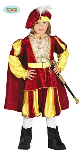 Guirca- Costume Re Bambino 5/6 Anni, Colore Giallo e Rosso, 5-6 (110-115…
