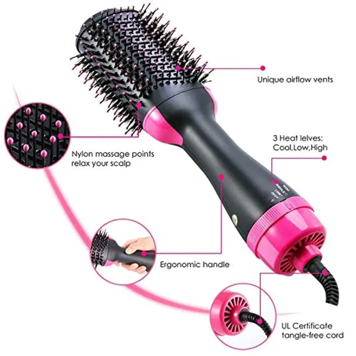 Guotail Asciugacapelli Brush, Hot Air Brush, asciugacapelli e Volumizer, Hair Styling Tool, asciugacapelli Elettrico per Lisci, Ricci, e Capelli bagnati - immagine 2