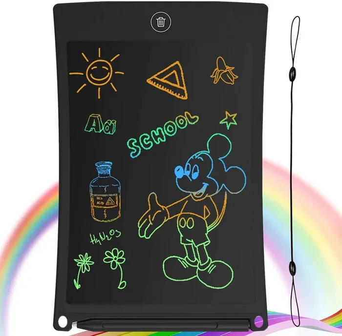 GUYUCOM Tavoletta per Scrittura LCD Schermo da 8,5 Pollici Schermo colorato Doodle Tavolo da Disegno Tavoletta Grafica con Pulsante di Blocco per Regalo di Compleanno per Ragazze (Nero)