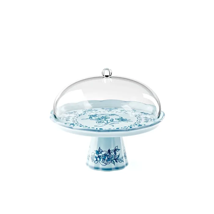 GUZZINI Alzata con Campana Melamina Josephine D 30,4 Cm Table Decor Celeste Polvere