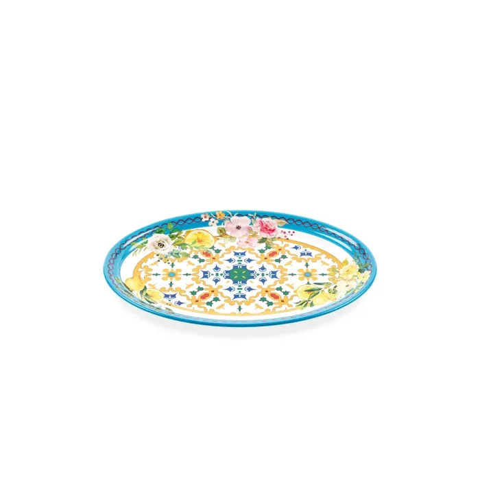 GUZZINI Vassoio Ovale Piccolo Flower & Lemon Melamina Table Decor In saldo