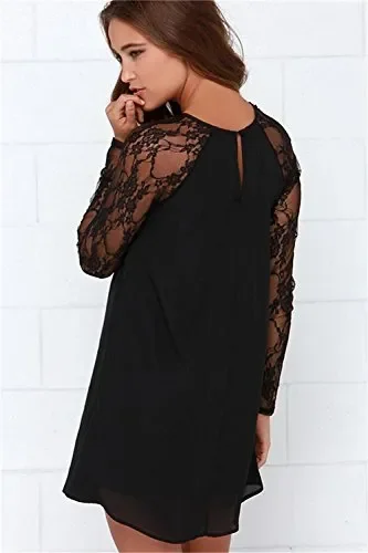 GWEI】Vestiti Donna Eleganti Ragazza Invernali di Moda in Pizzo Giuntura XL - immagine 2