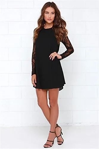 GWEI】Vestiti Donna Eleganti Ragazza Invernali di Moda in Pizzo Giuntura XL - immagine 3