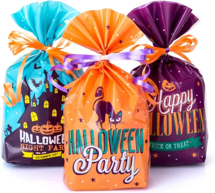 Gwhole Confezione da 72 Sacchetti di Halloween Borse di Dolcetto o Scherzetto Sacchetto Sacchetti a Caramelle Sacchetti Regalo per Bambino Sacchetto Decorazione di Festa Halloween