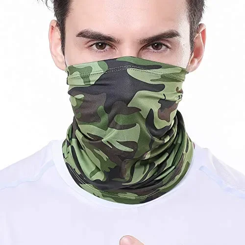 Gwolf Sciarpa Tubo Uomo Donna Maschera Sportiva, verde mimetico Online