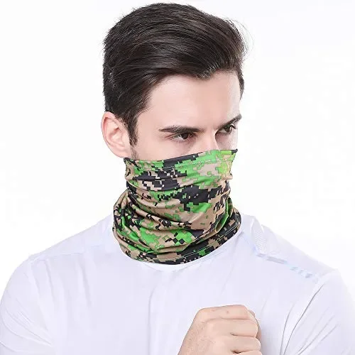 Gwolf Sciarpa Tubo Uomo Donna Maschera Sportiva, verde mimetico Online - immagine 3