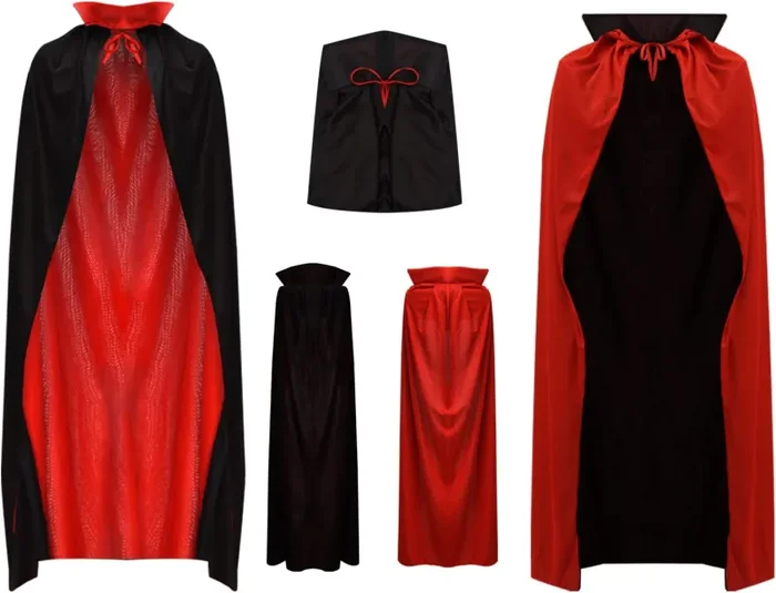 Halcyerdu Costumi Halloween, Mantello Cappuccio Nero con Guanti Scheletro,Scaldacollo Teschio,Falce Halloween,Halloween Costume Adulto per Halloween Decorazioni,Cosplay,Carnevale,Feste in Costumes - immagine 2